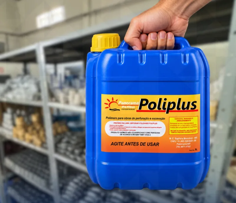 Galão de 5 litros do polímero Poliplus Panorama para perfuração de poços